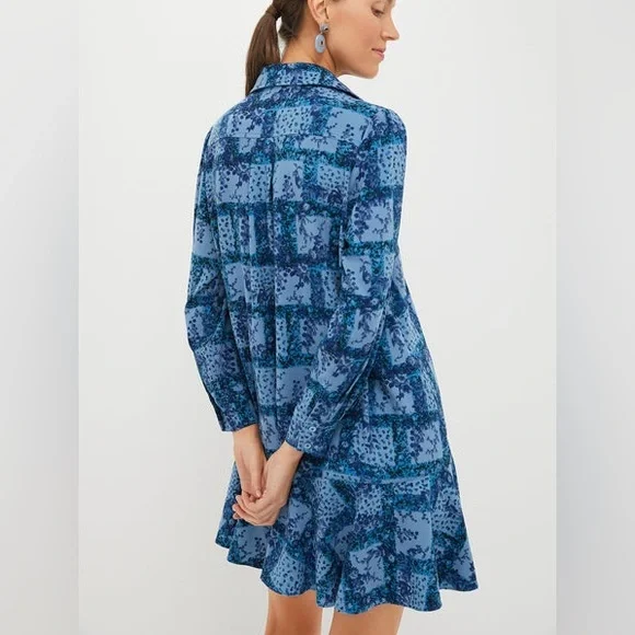 TUCKERNUCK Trellis Vine Crepe Callahan Shirt Dress With Pockets Size XS - Picture 12 of 14